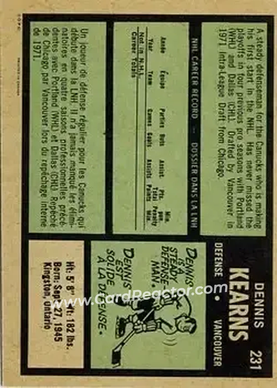 Back of Dennis Kearns