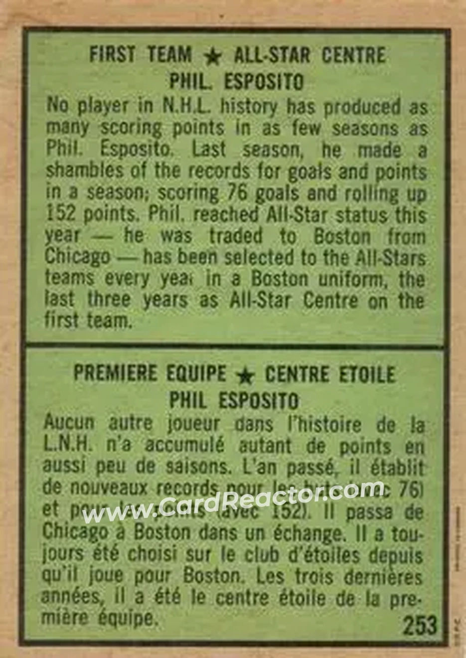 Back of Phil Esposito