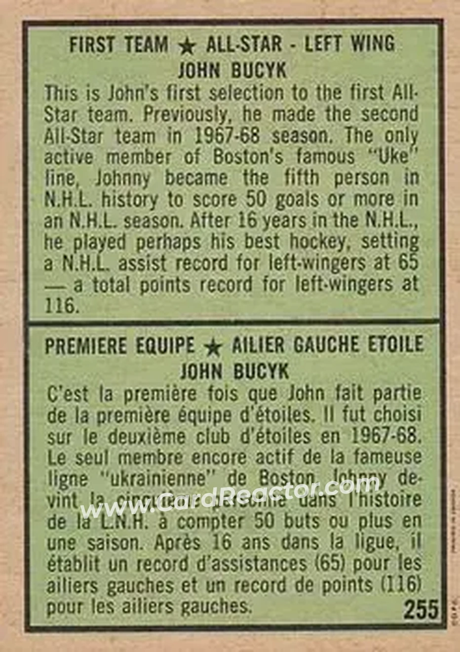 Back of Johnny Bucyk