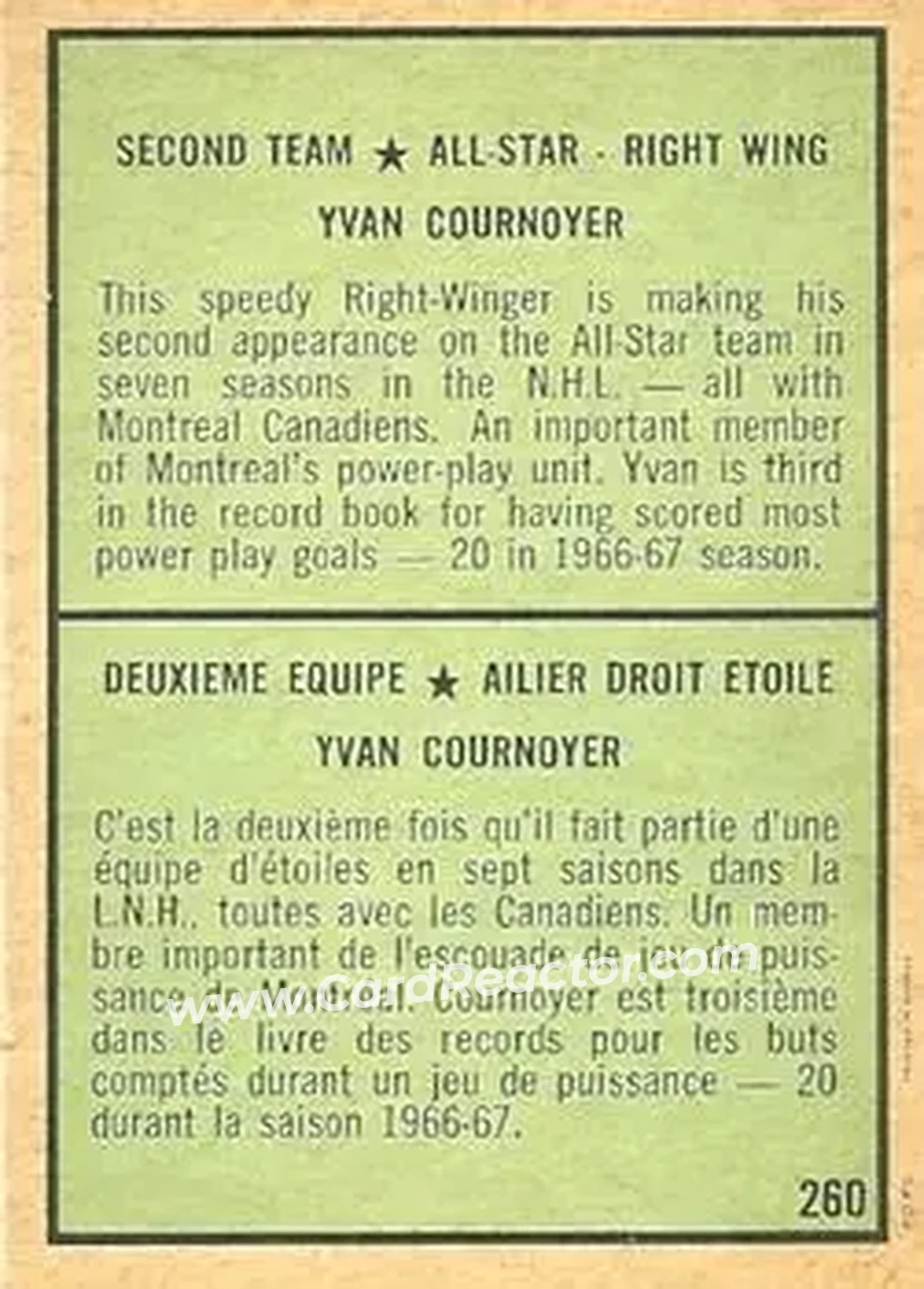 Back of Yvan Cournoyer
