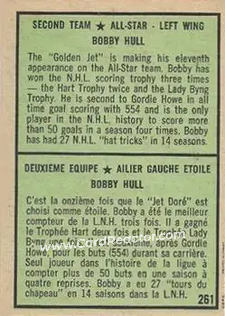 Back of Bobby Hull