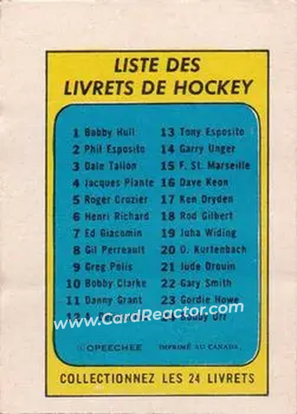 Back of Bobby Hull