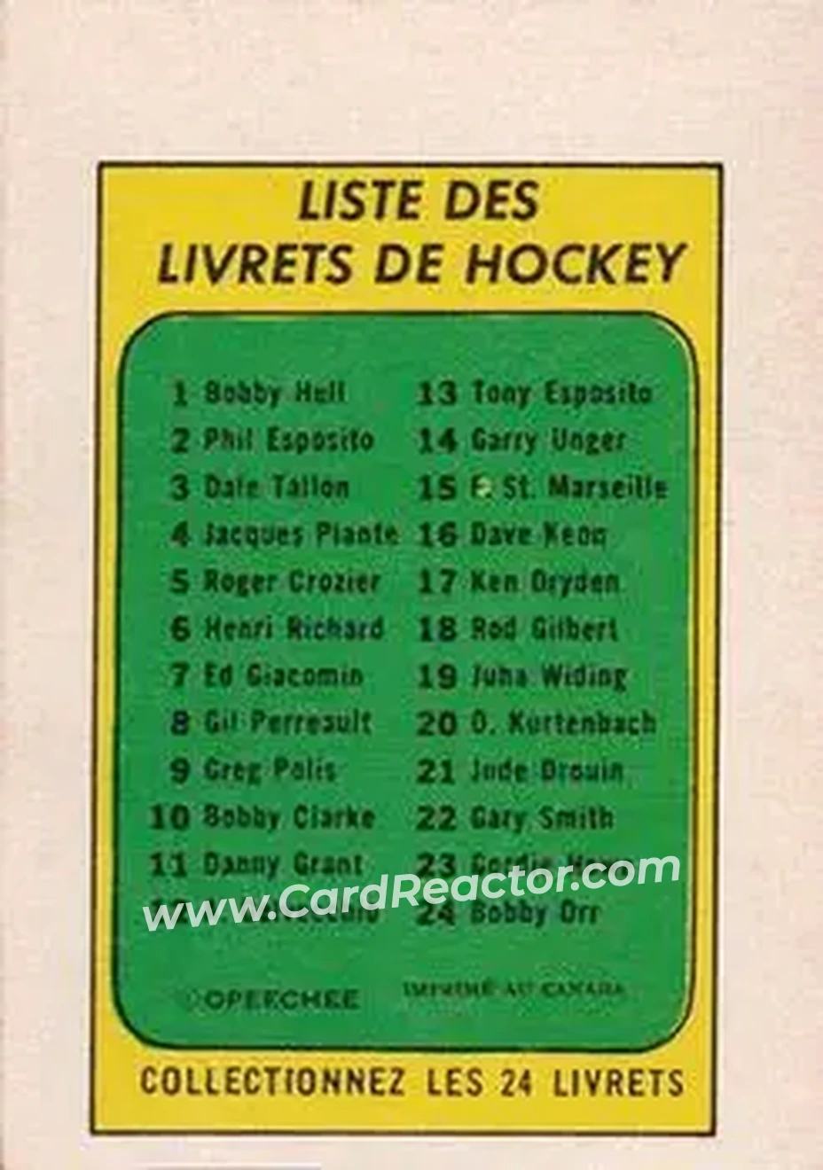 Back of Jacques Plante