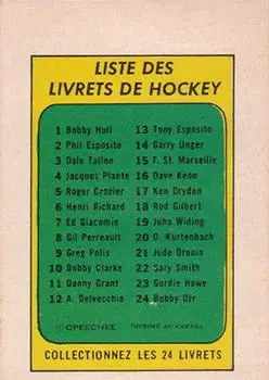 1971-72 O-Pee-Chee - Booklets French #8 - Gil Perreault - Buffalo Sabres - Back