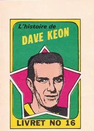 1971-72 O-Pee-Chee #16 Booklets French Dave Keon