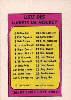 1971-72 O-Pee-Chee - Booklets French #18 - Rod Gilbert - New York Rangers - Back