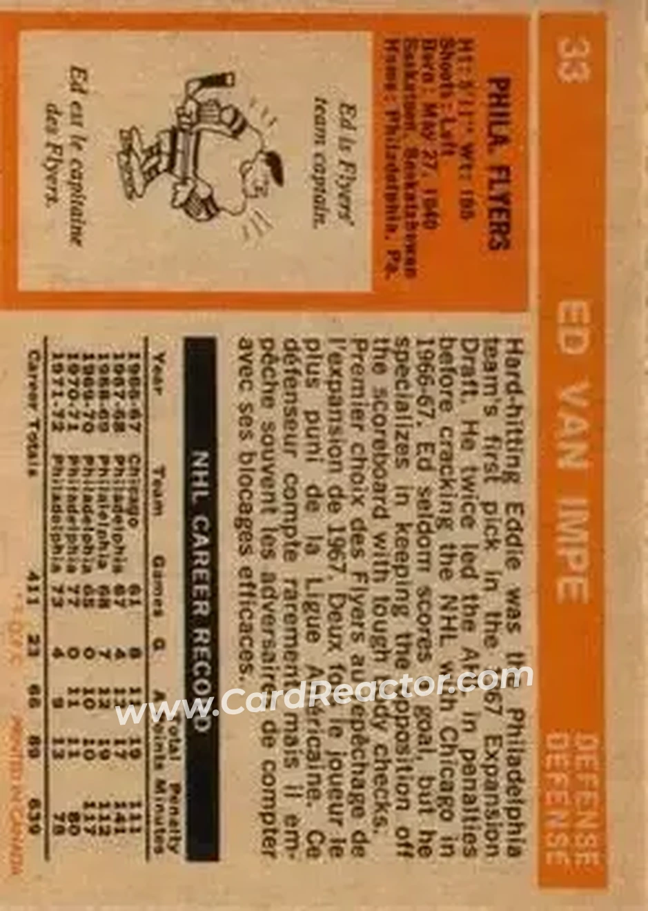 Back of Ed Van Impe