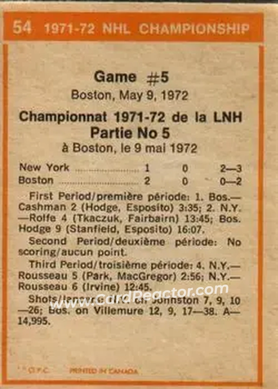 Back of Card #54