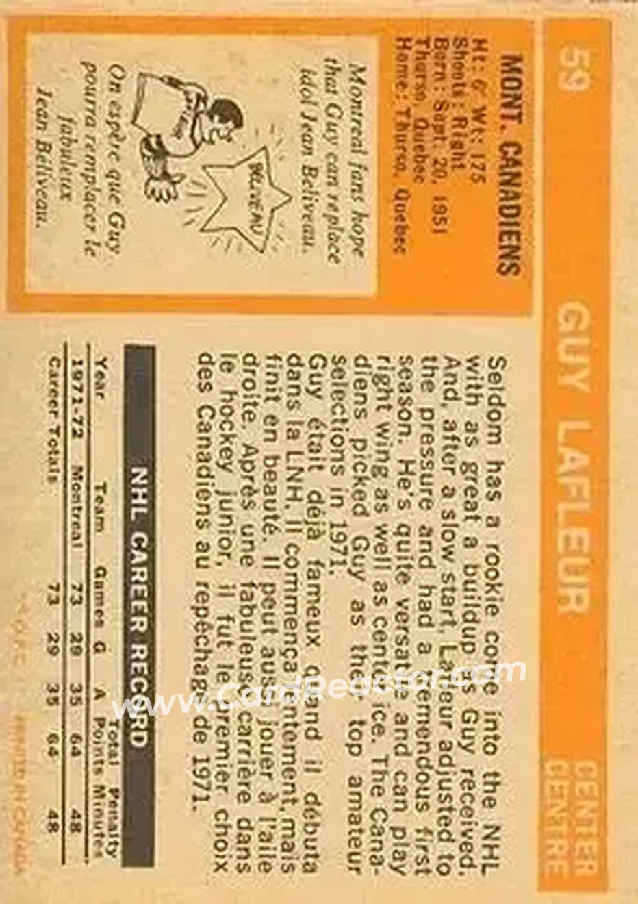 Back of Guy Lafleur