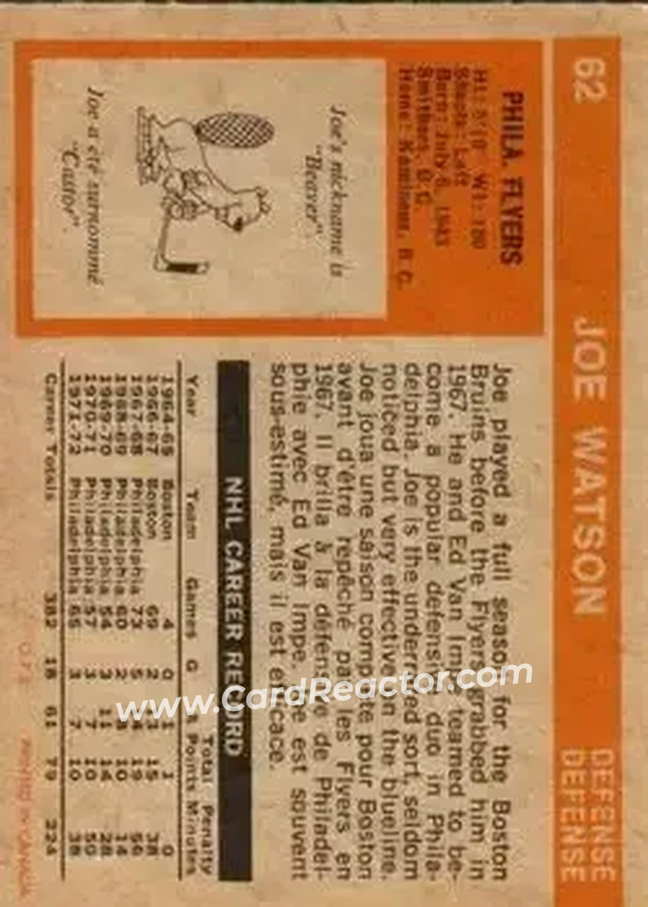Back of Joe Watson