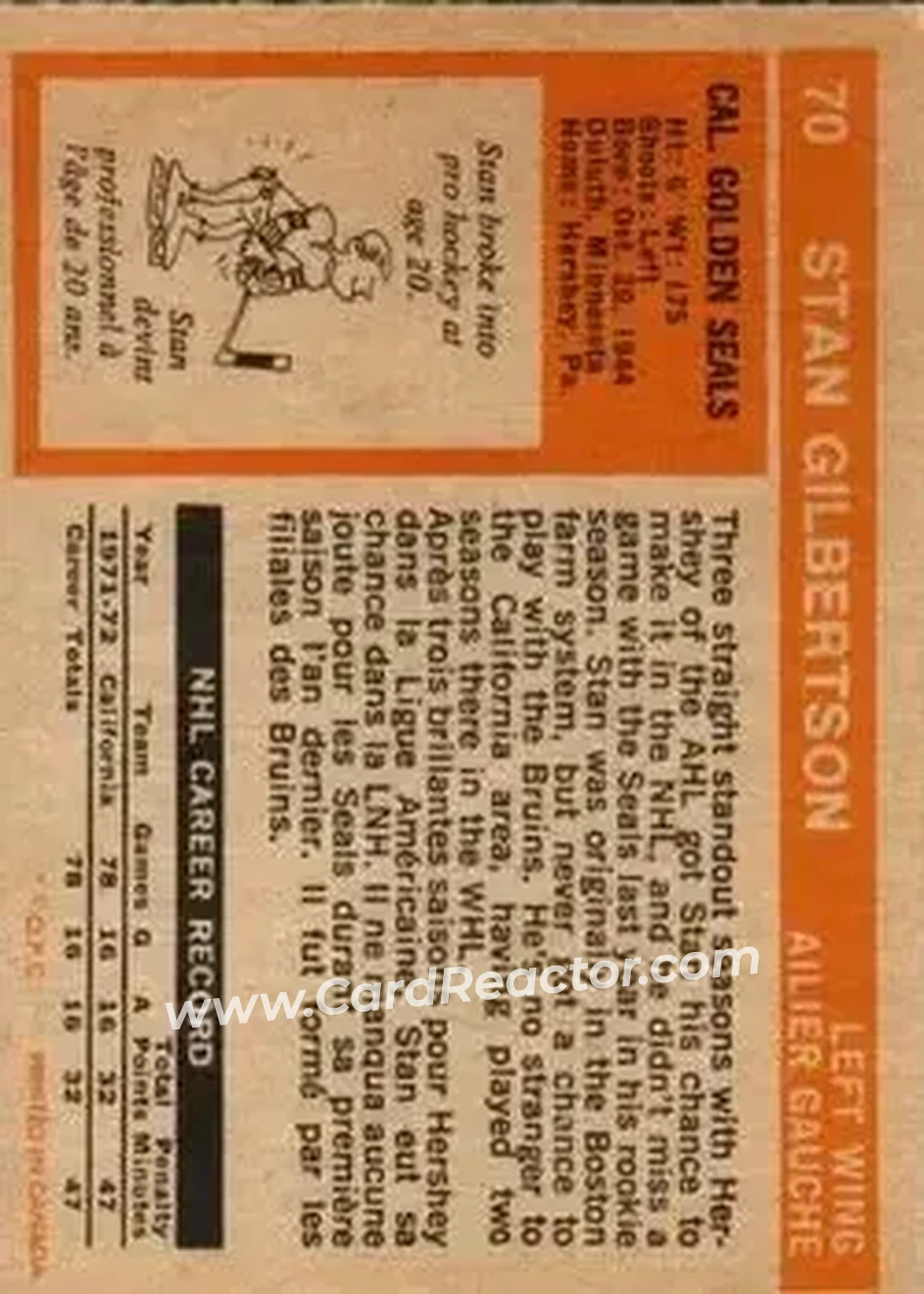 Back of Stan Gilbertson