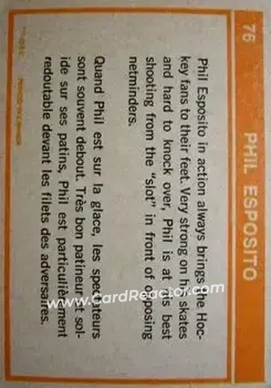 Back of Phil Esposito