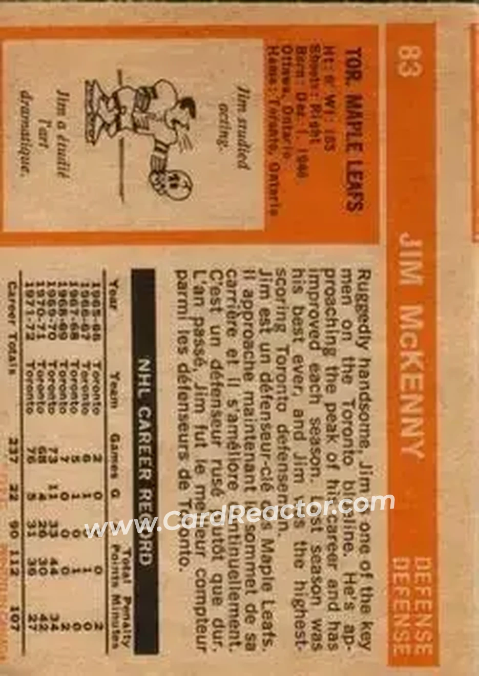 Back of Jim McKenny