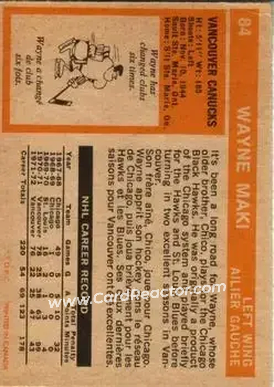 Back of Wayne Maki