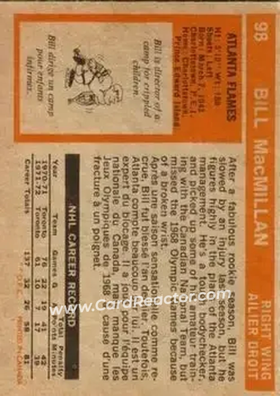 Back of Bill MacMillan