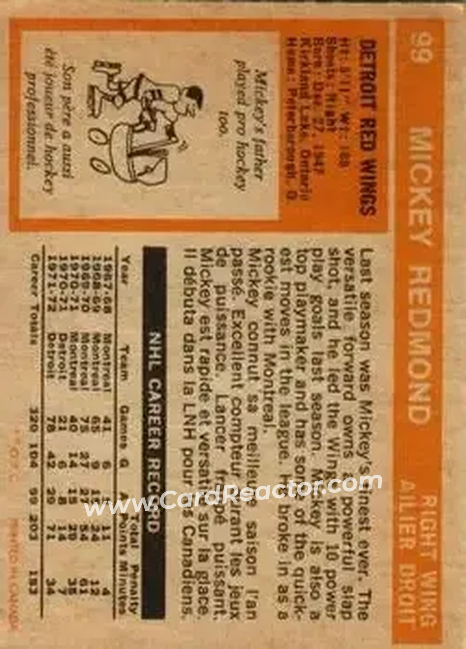 Back of Mickey Redmond