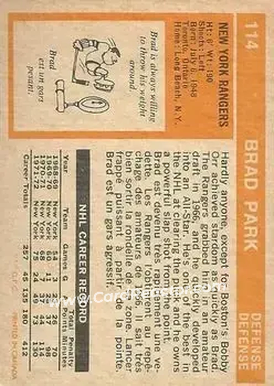 Back of Brad Park