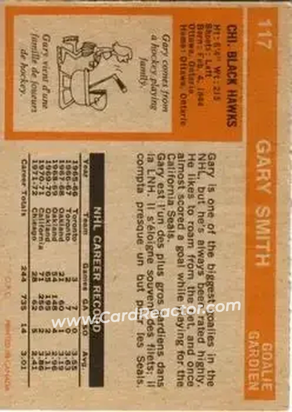 Back of Gary Smith