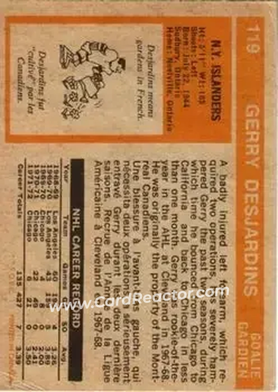 Back of Gerry Desjardins