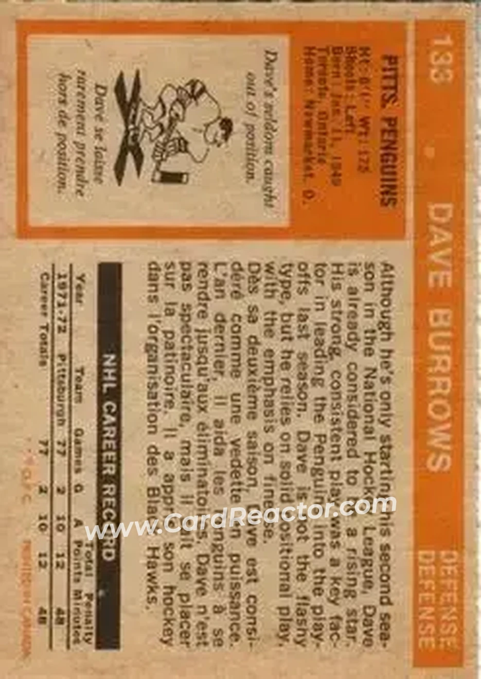 Back of Dave Burrows