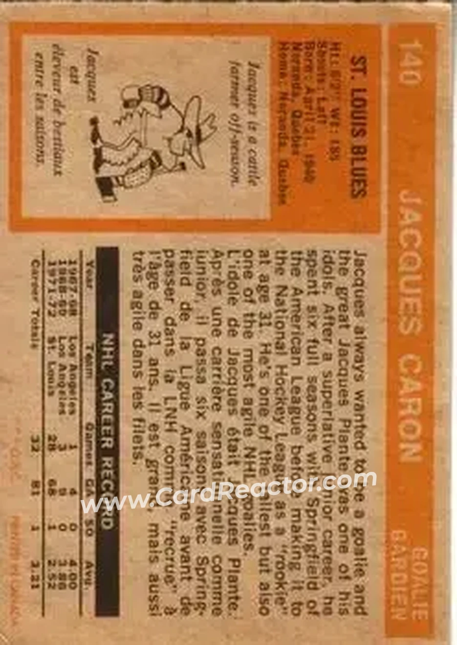Back of Jacques Caron