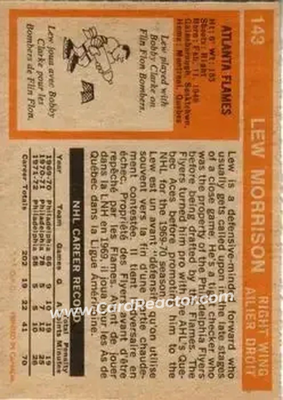 Back of Lew Morrison