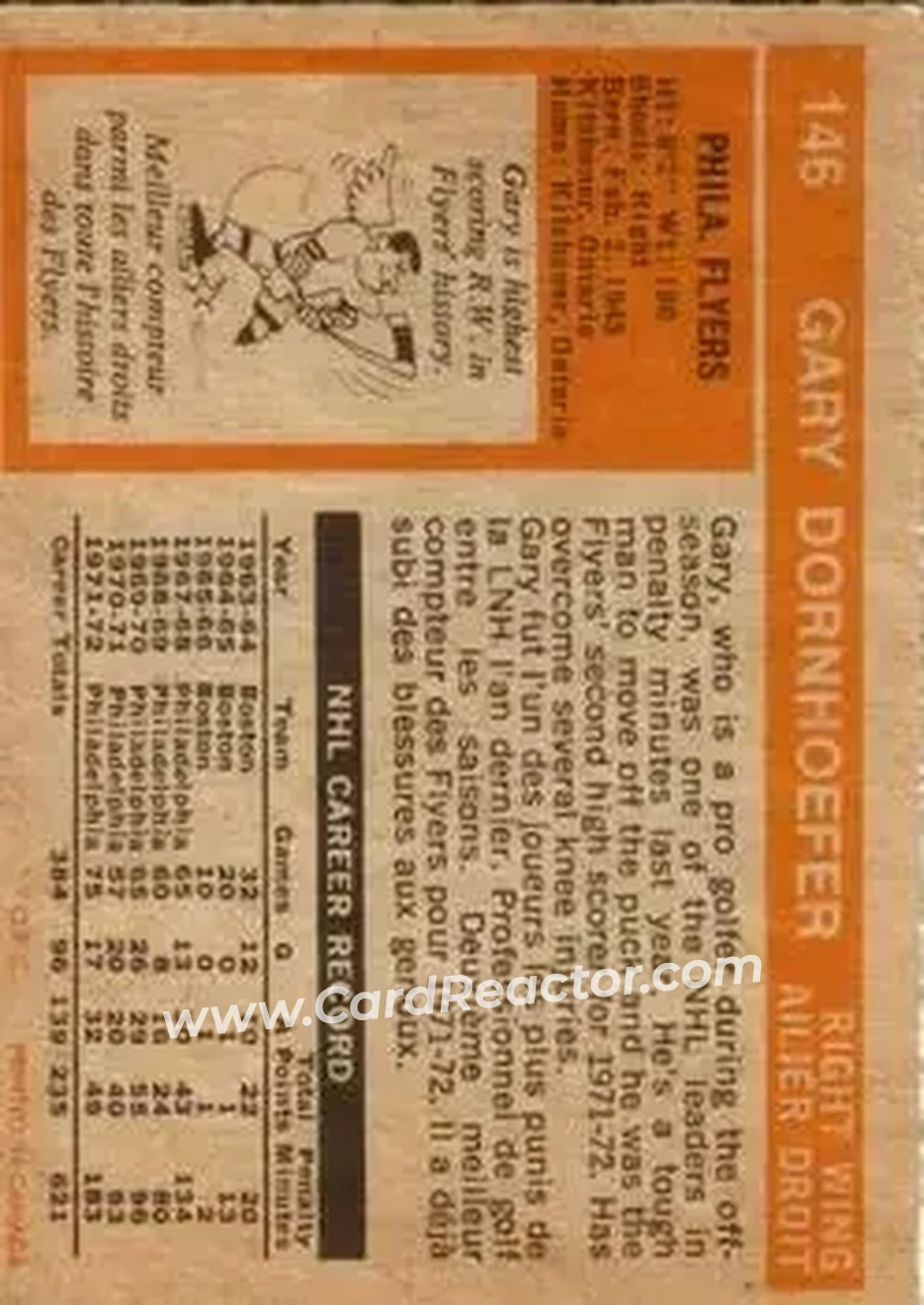 Back of Gary Dornhoefer