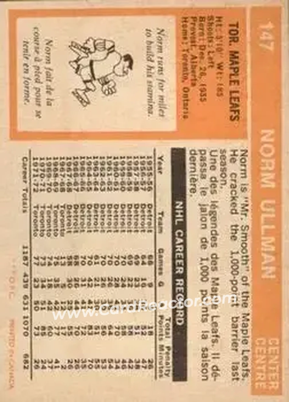 Back of Norm Ullman