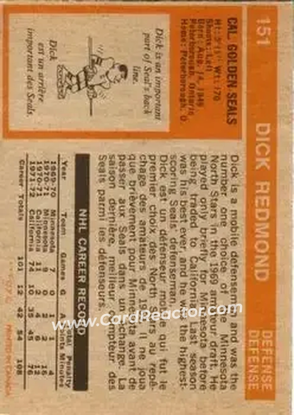Back of Dick Redmond