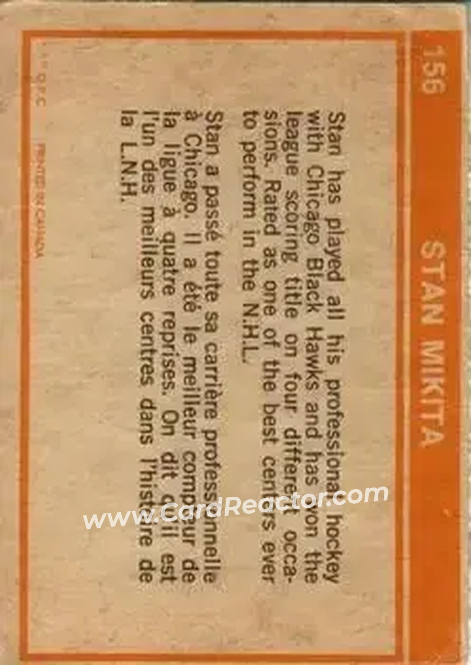 Back of Stan Mikita