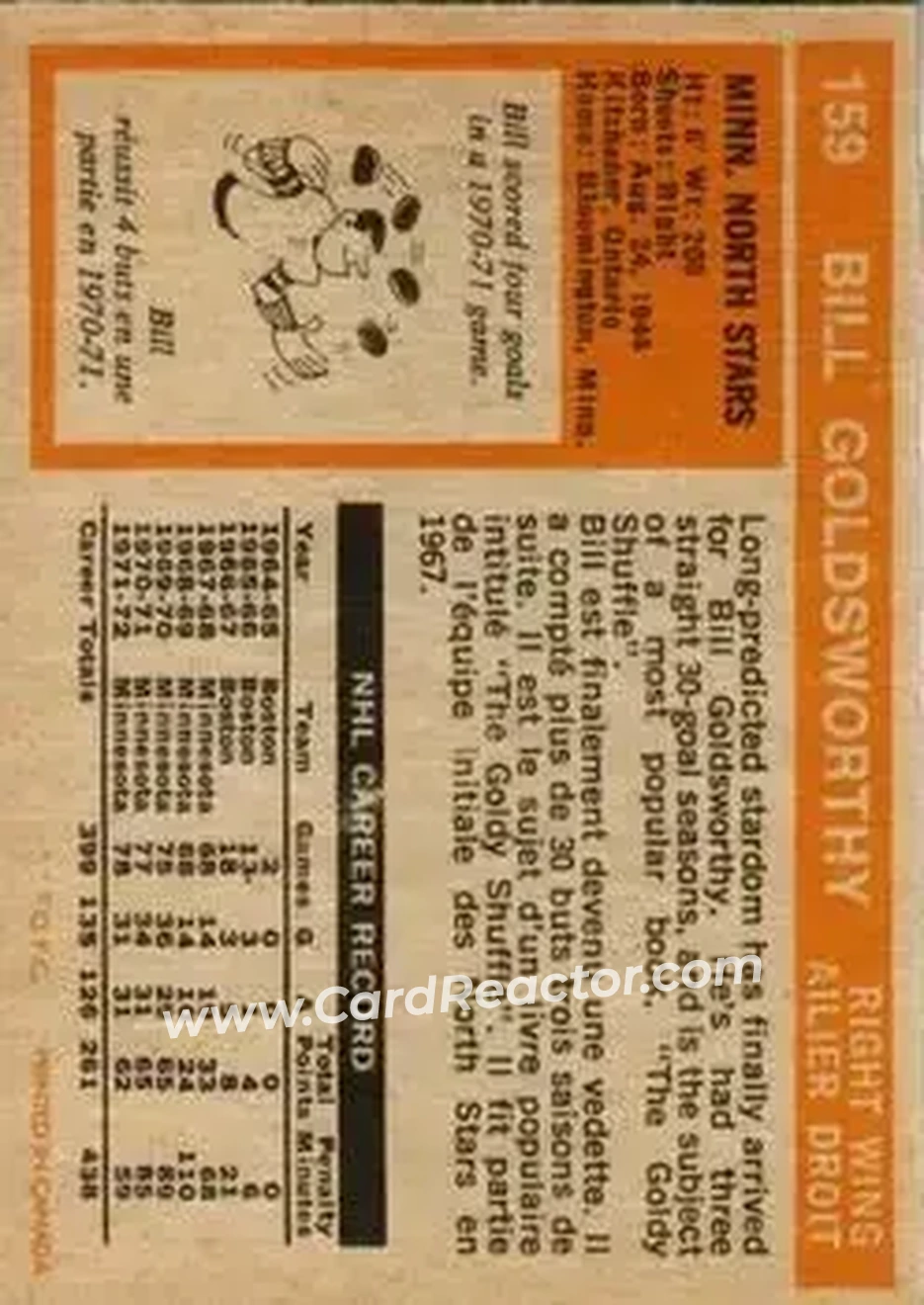 Back of Bill Goldsworthy
