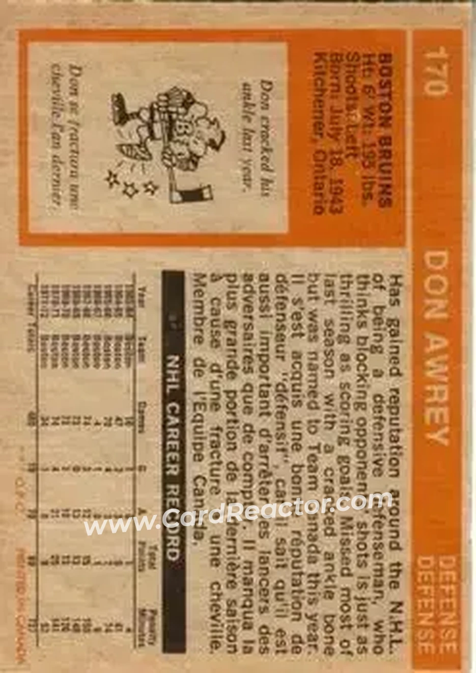 Back of Don Awrey