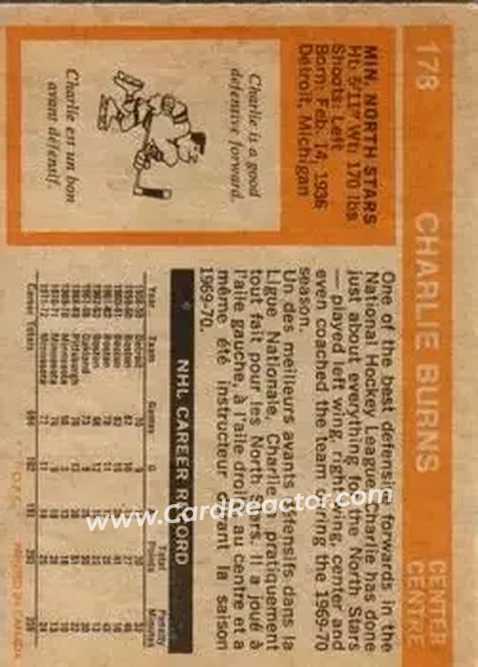 Back of Charlie Burns
