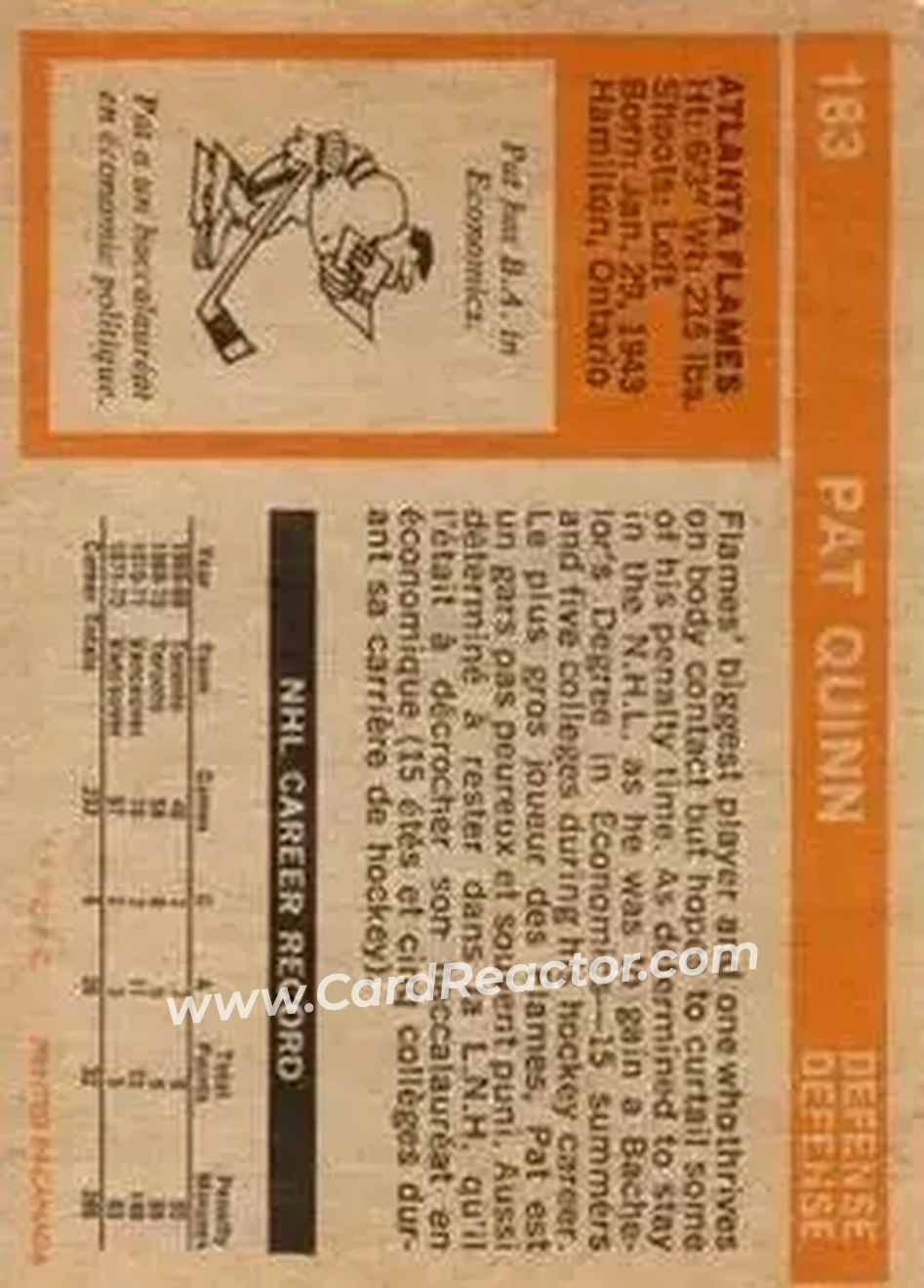 Back of Pat Quinn