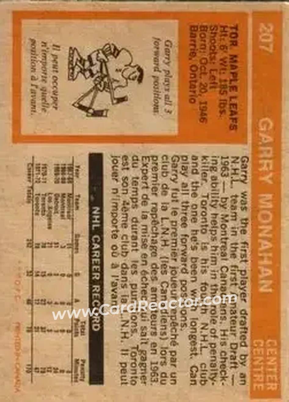 Back of Garry Monahan