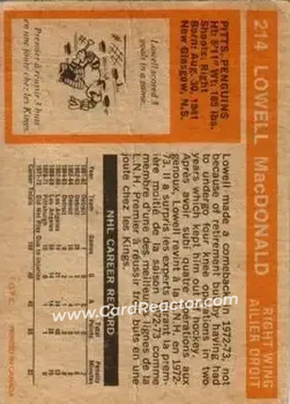 Back of Lowell MacDonald