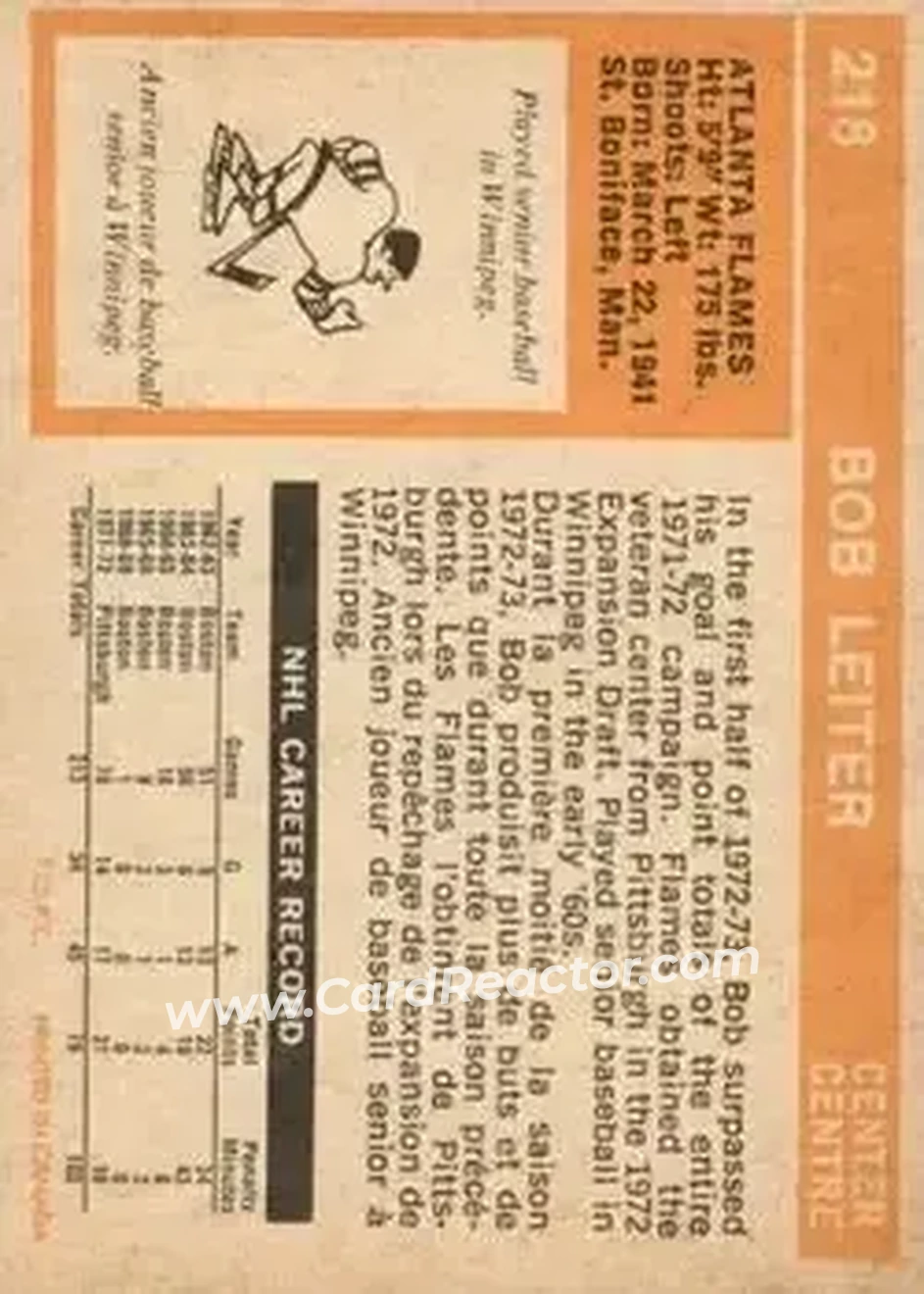 Back of Bob Leiter