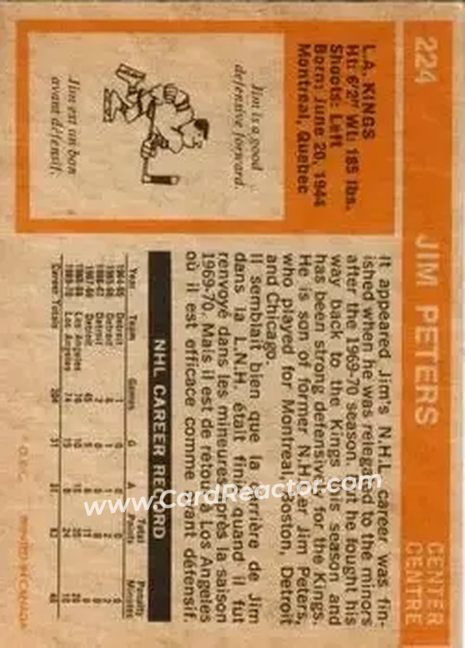 Back of Jim Peters