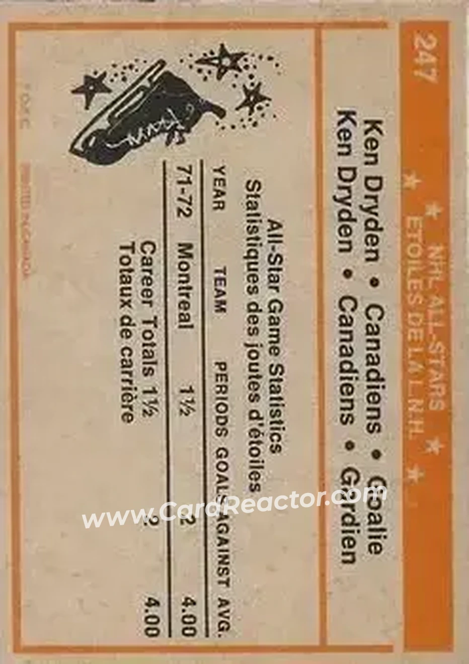 Back of Ken Dryden