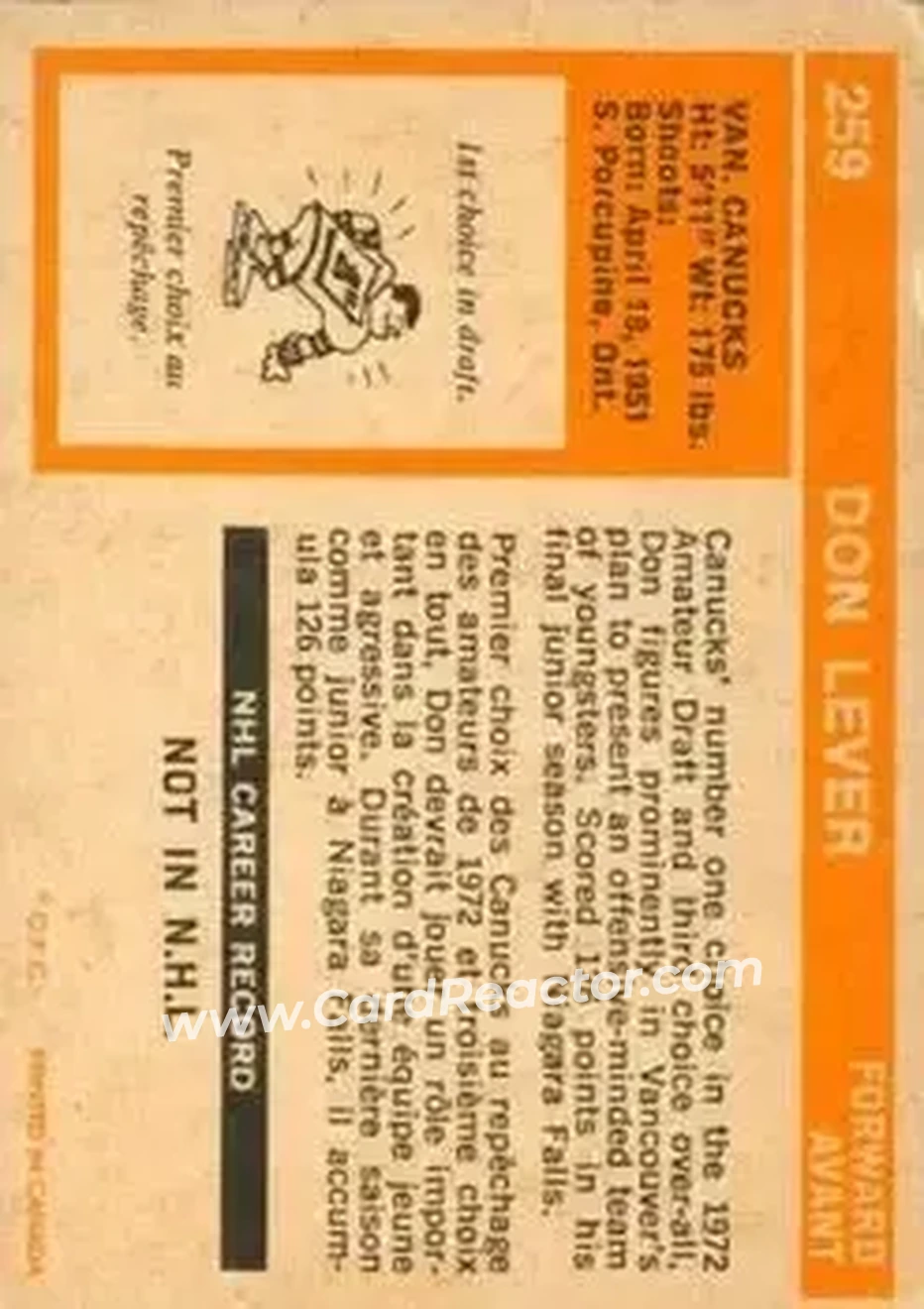 Back of Don Lever