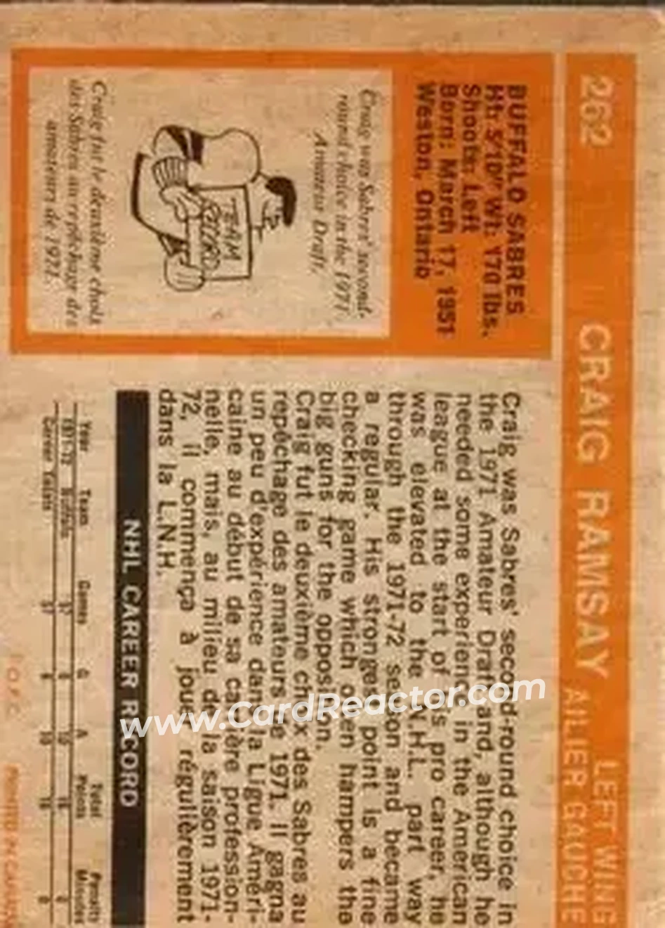 Back of Craig Ramsay