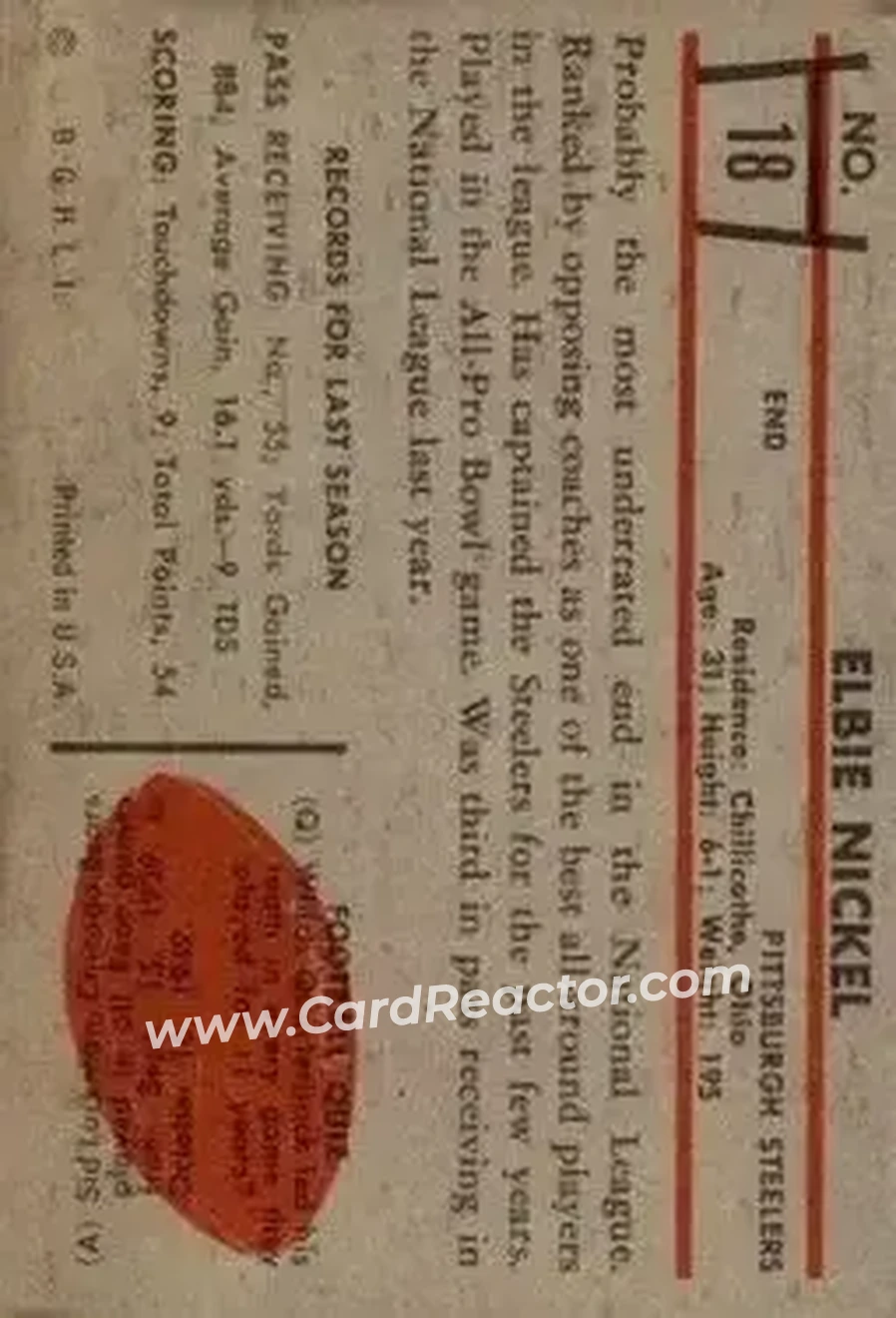 Back of Elbert Nickel