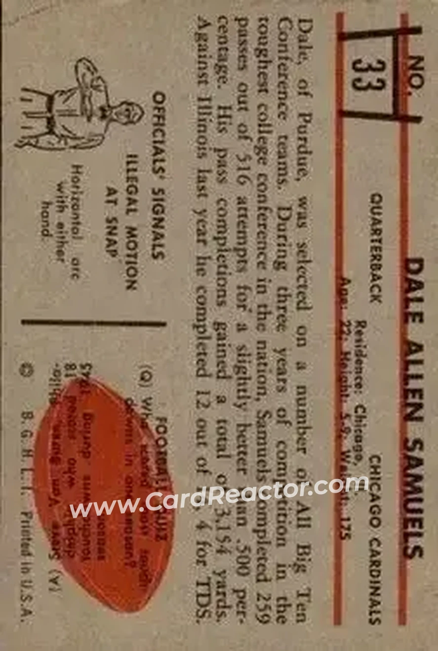 Back of Dale Samuels