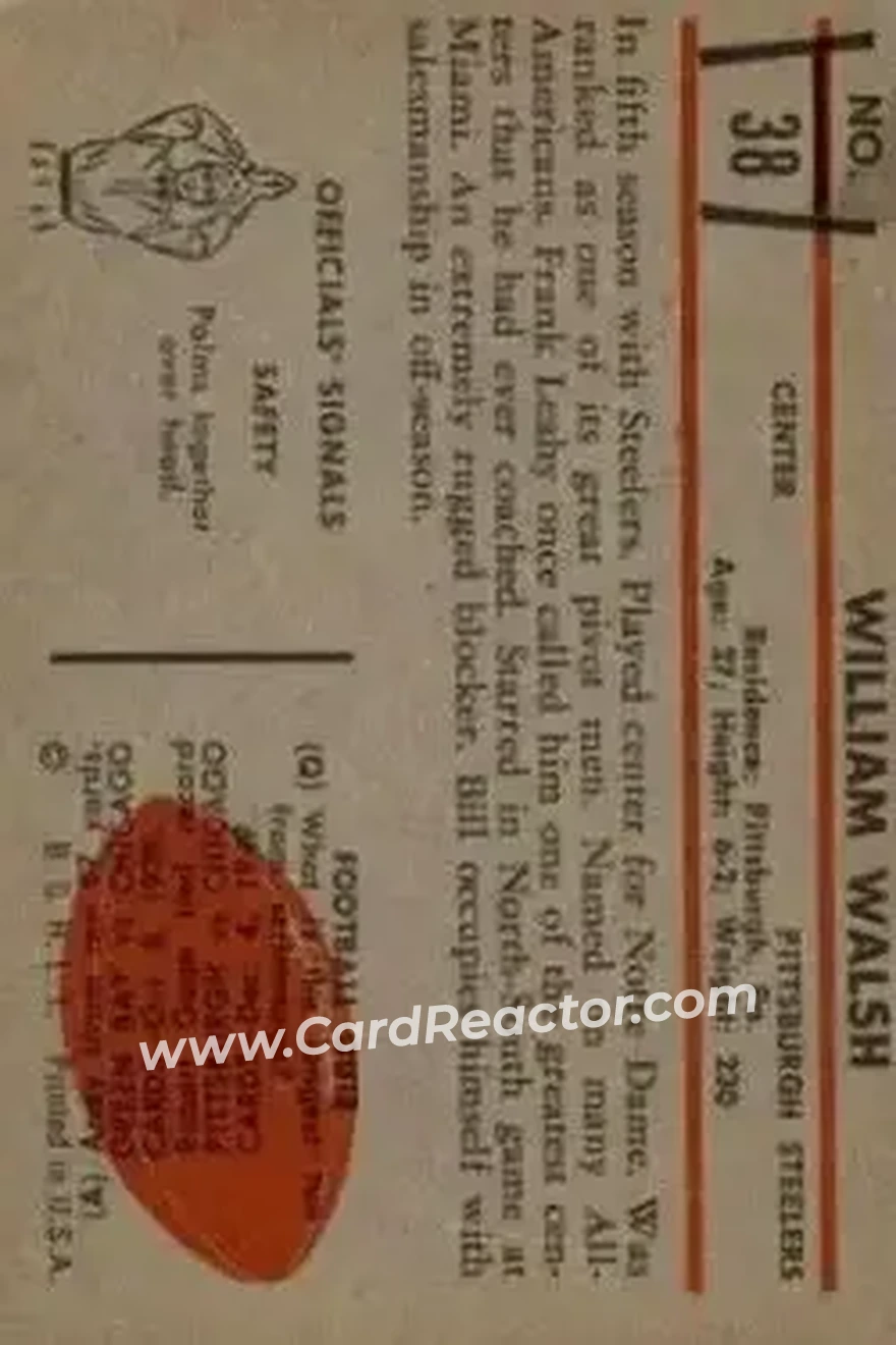 Back of William Walsh