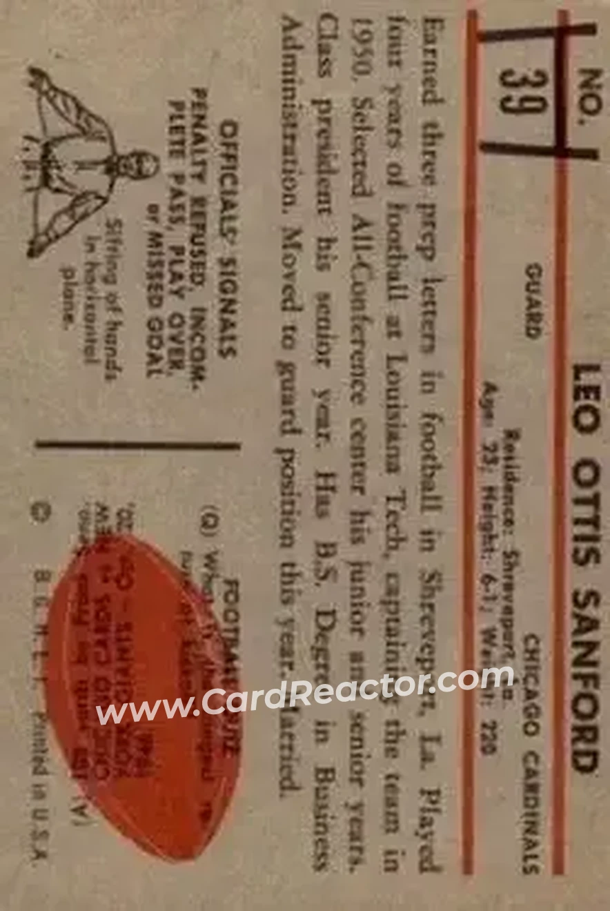 Back of Leo Sanford