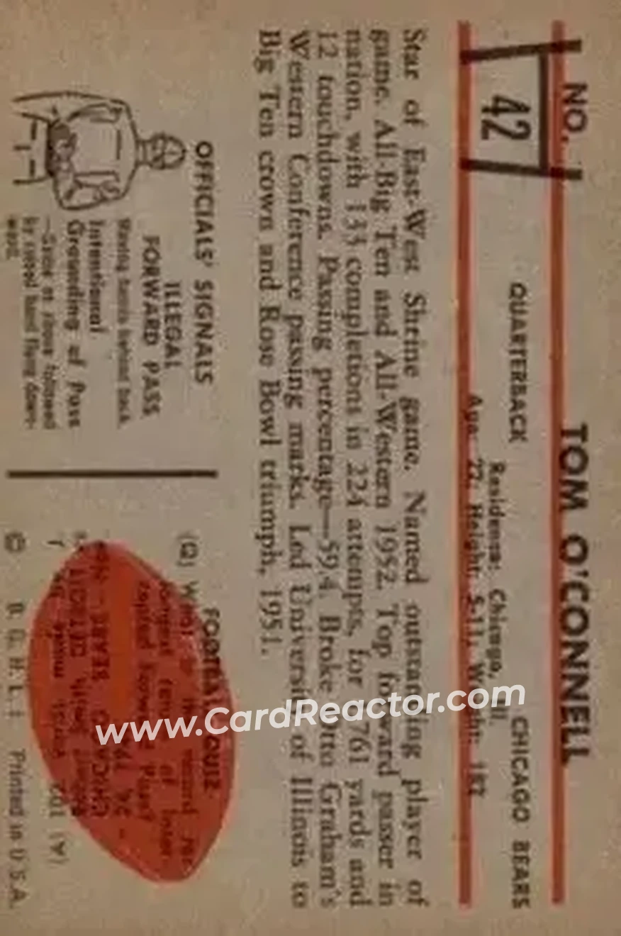 Back of Tommy O'Connell