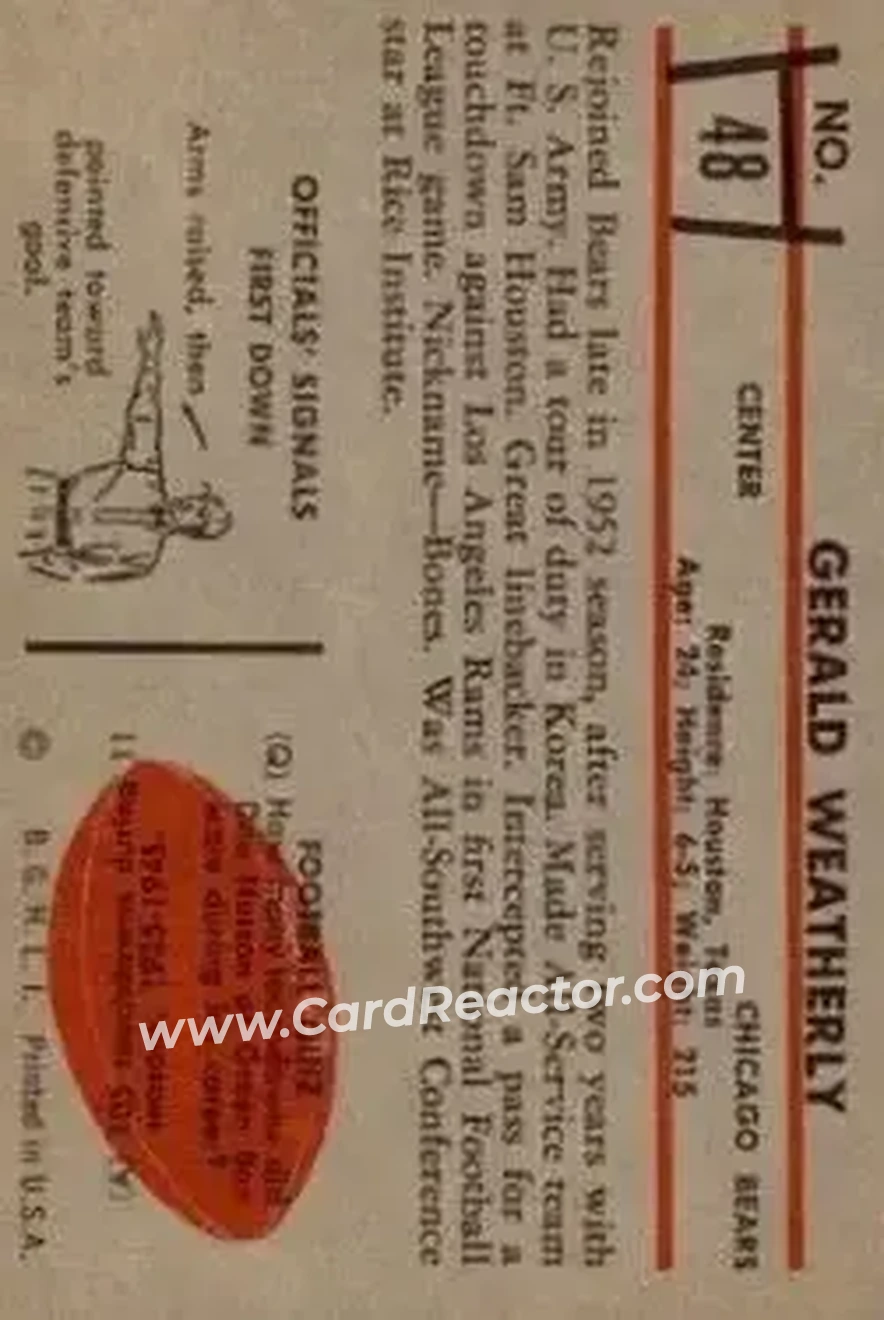 Back of Gerald Weatherly