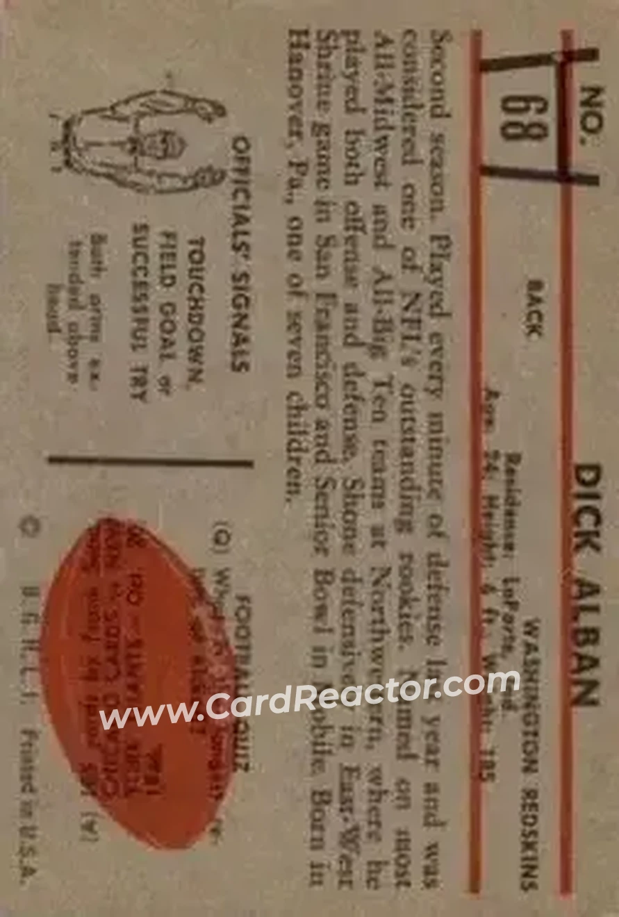 Back of Dick Alban