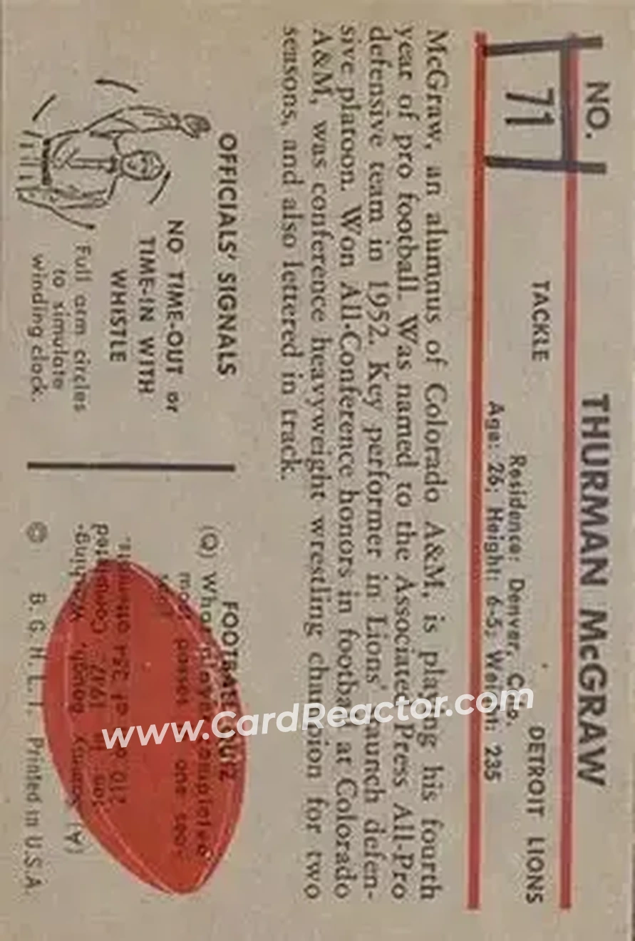 Back of Thurman McGraw