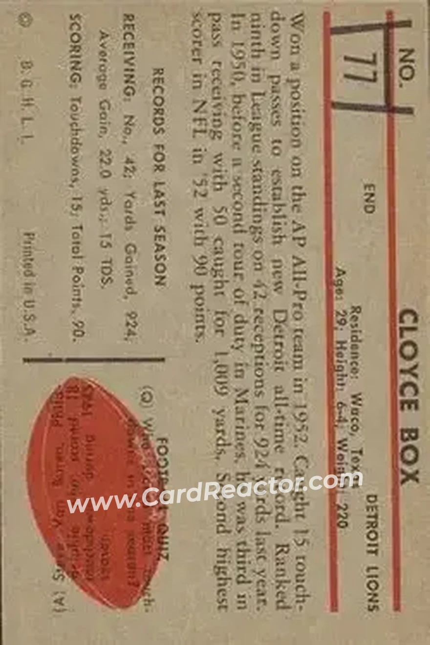 Back of Cloyce Box